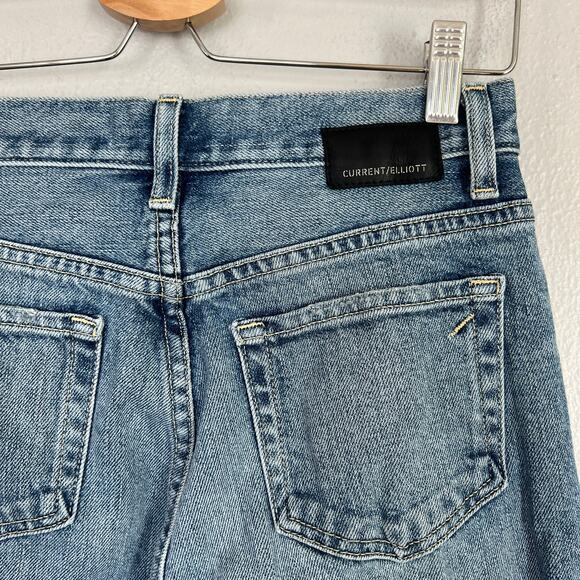 Current/Elliott The Boyfriend Jeans Denim Blue Women’s Sz 25 High Rise Straight - Picture 6 of 11